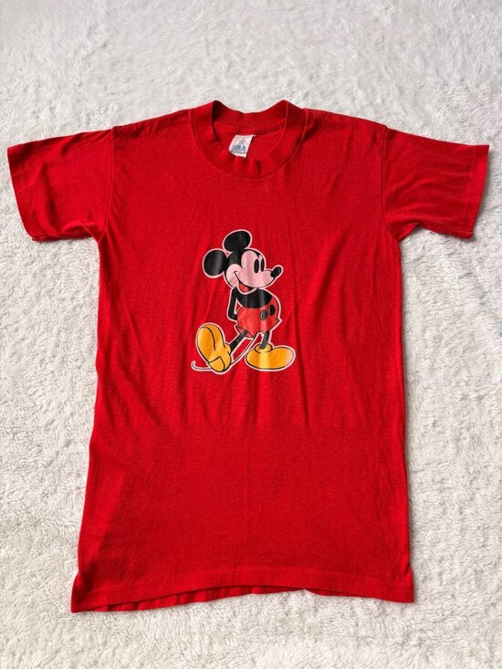 Disney Tops - Vintage Mickey Mouse Red Graphic T-Shirt USA Single Stitch Adult Medium